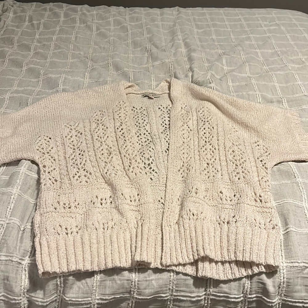 Cream shirt sleeve cardigan